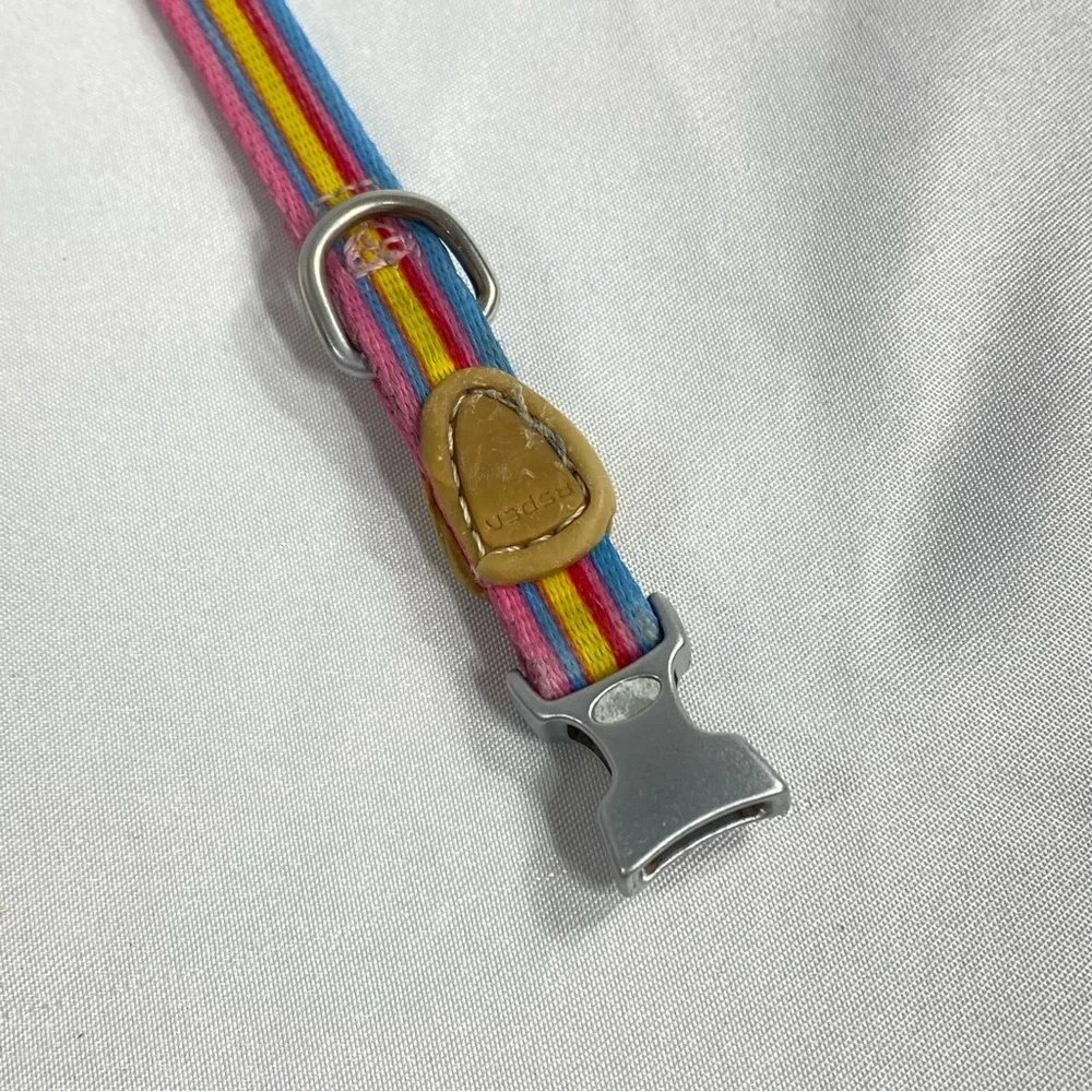 Striped Pastel Rainbow Puppy Small Animal Collar X-Small